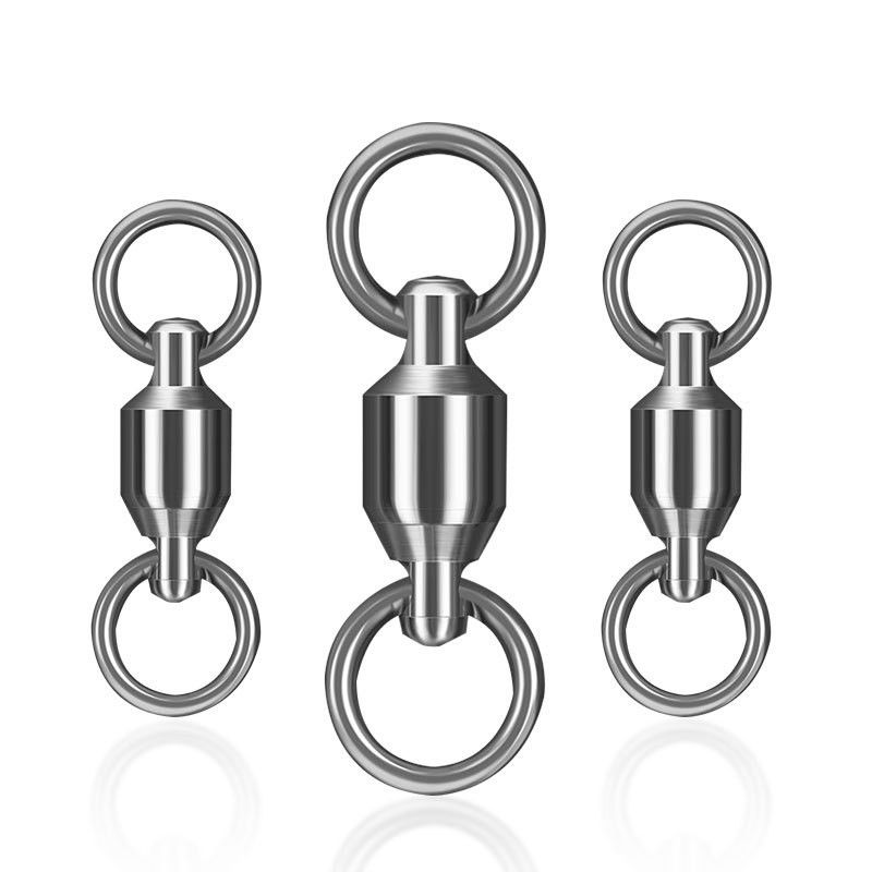 Three ball bearing swivels with solid rings