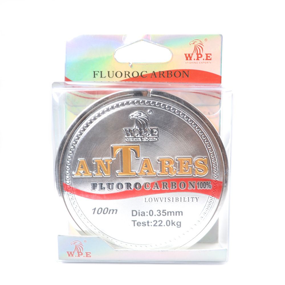 A boxed 100 m spool of fluorocarbon-coated fishing line